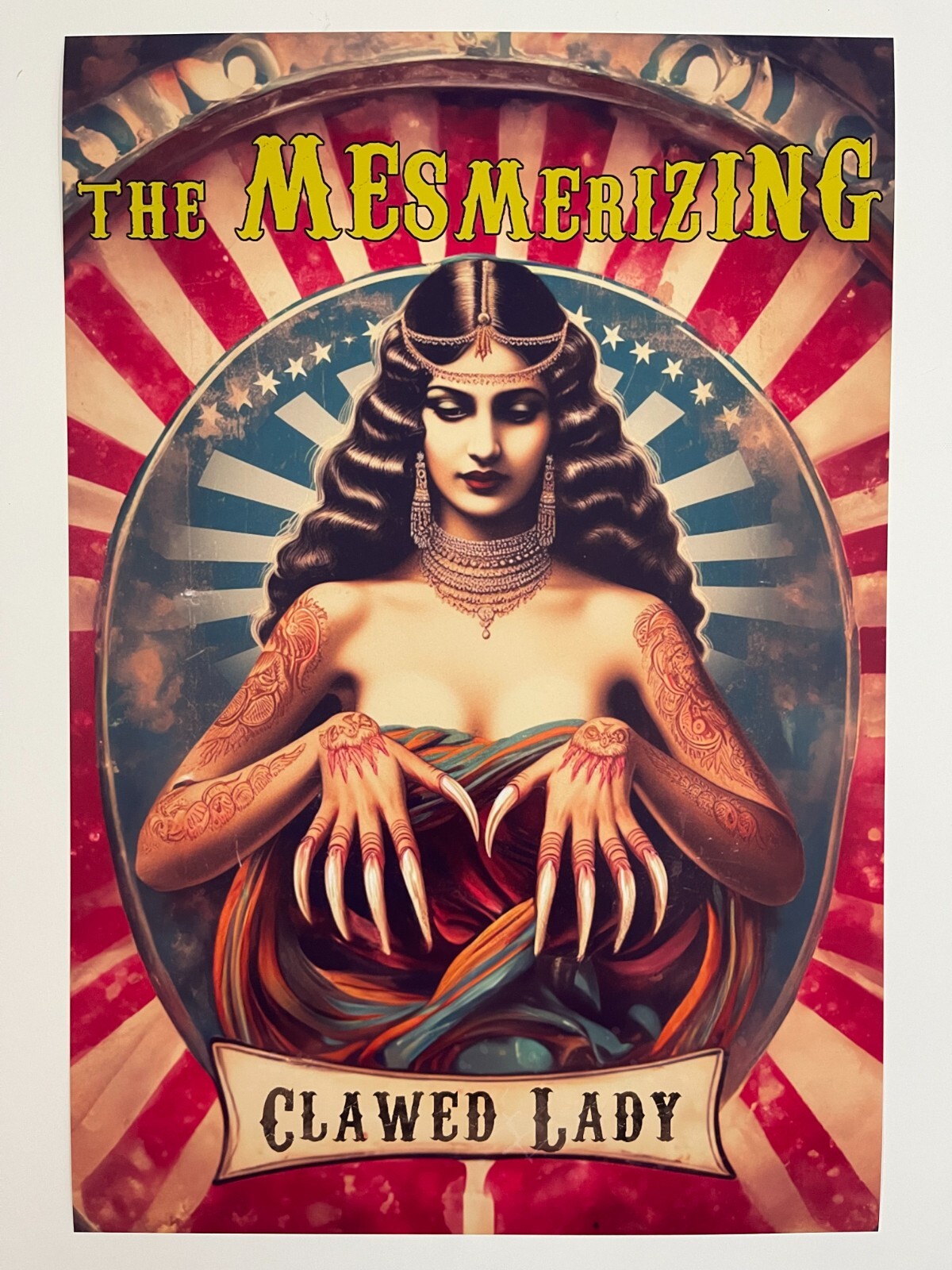 Clawed Lady Freak Show Poster Circus Art Retro Carnival Freakshow Posters