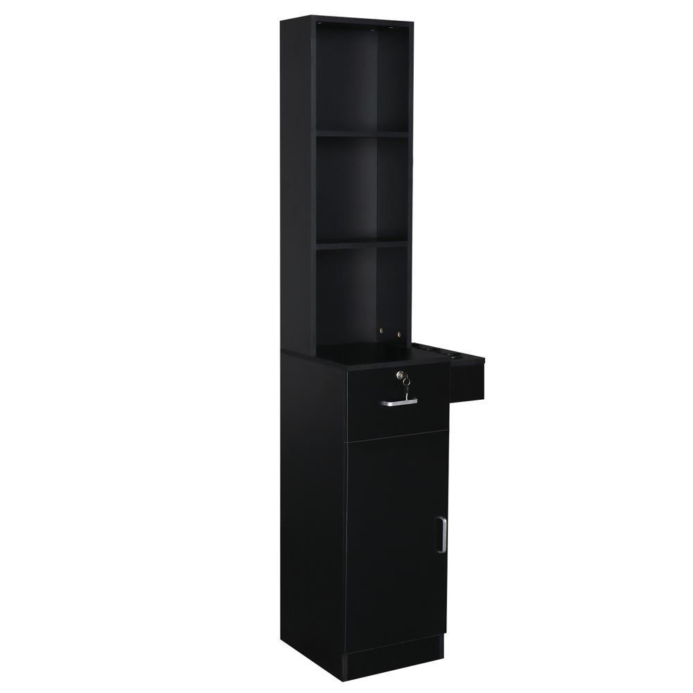 Hairdresser Beauty Salon Hair Styling Barber Station Wall Mount Cabinet Black