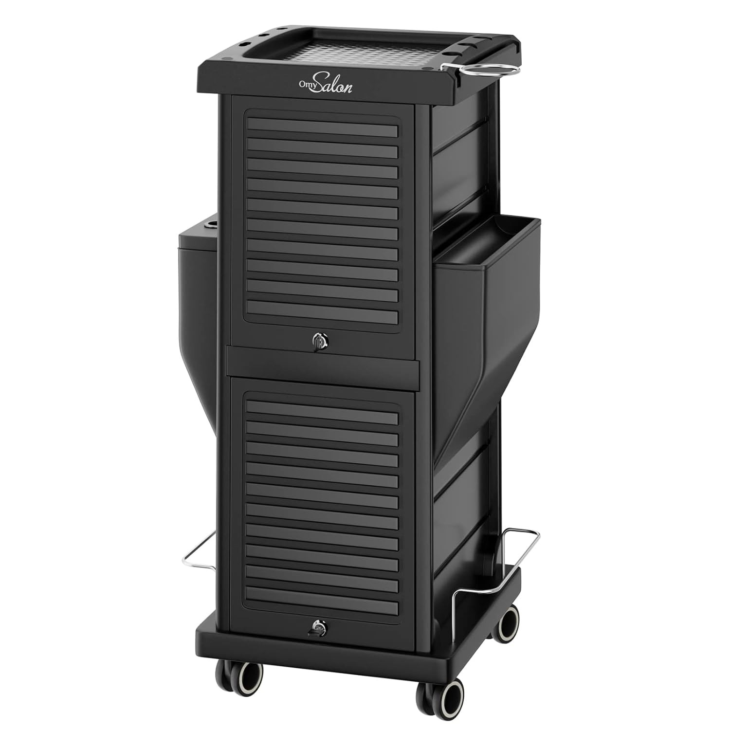 Professional Salon Rolling Cart Organizer, Lockable Hair Trolley with 6 Drawers