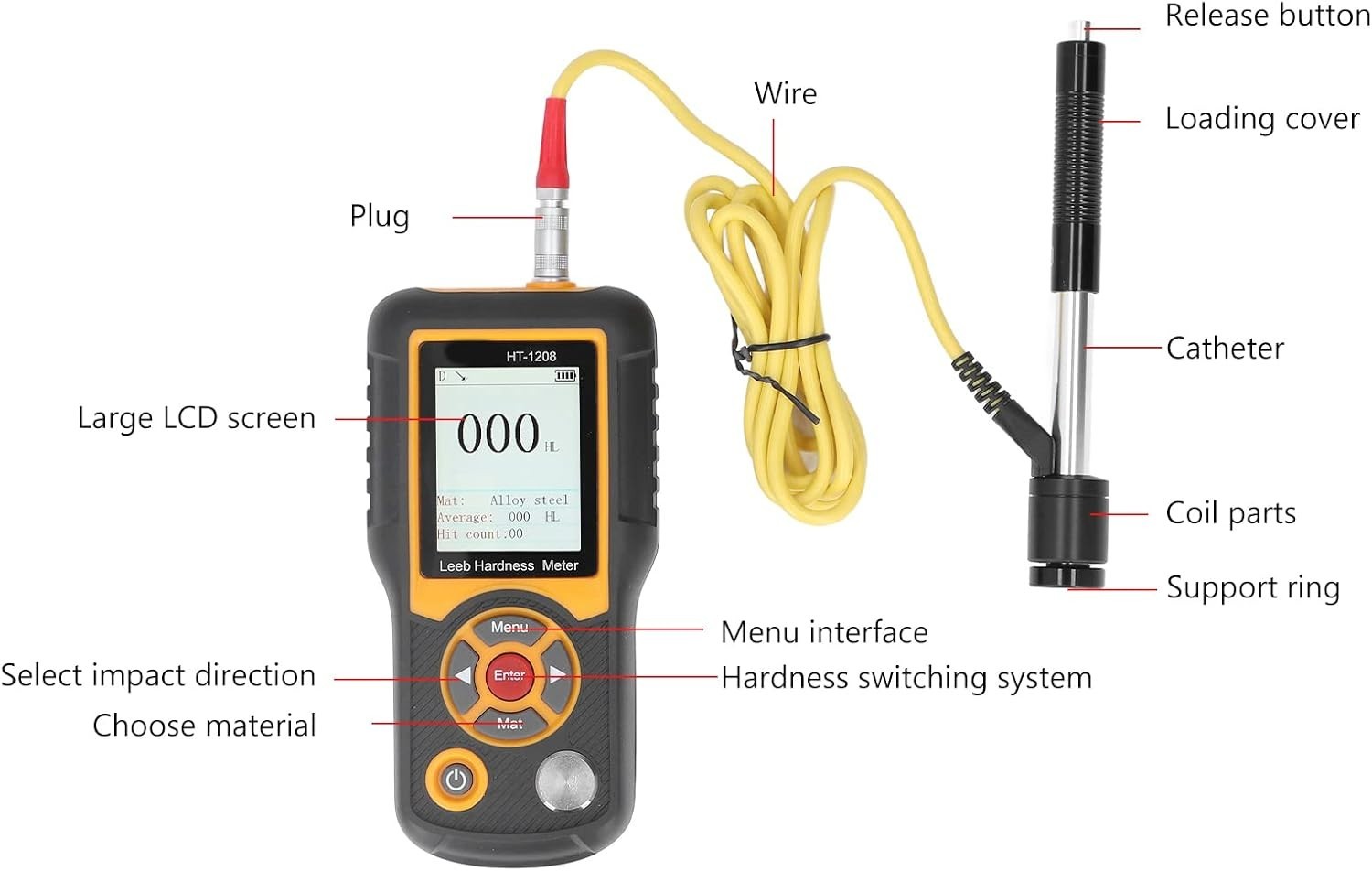 Digital TFT Screen Hardness Tester High Accuracy Hardness Meter Durometer HT1208