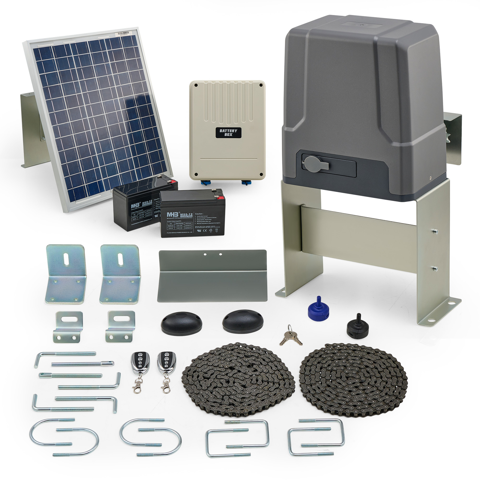 CO-Z 20W Solar Sliding Gate Opener Kit Electric Gate Opener for 1800lb Home Gate