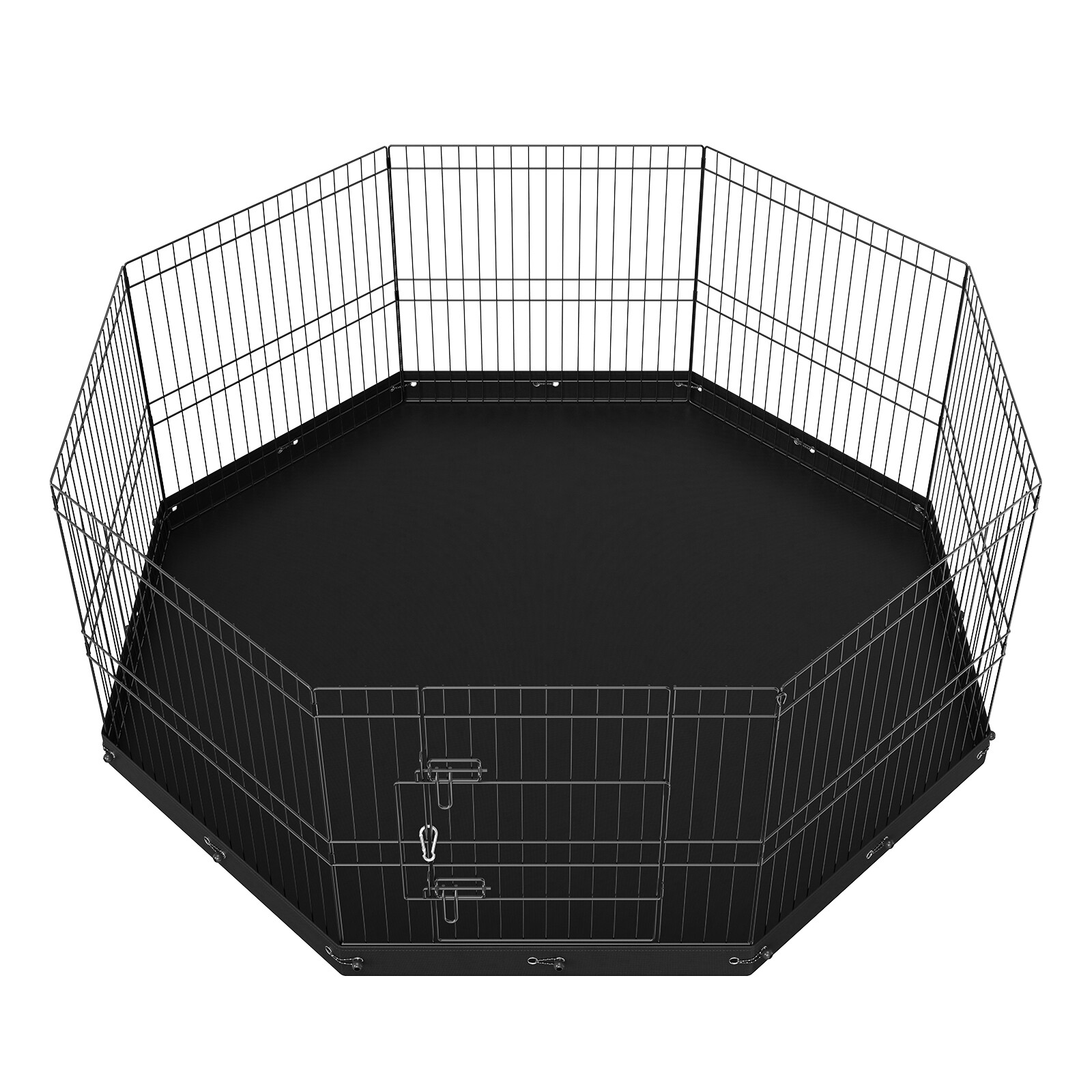 VEVOR Dog Playpen 8 Panels Foldable Metal Dog Exercise Pen with Bottom Pad 24" H