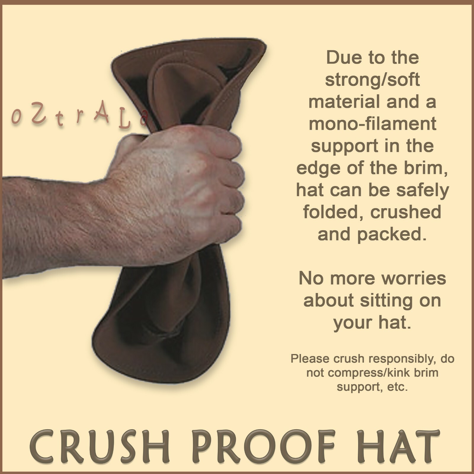 【oZtrALa】 Oiled KANGAROO Leather Hat Cowboy Western Outback Mens Golf AUSTRALIAN