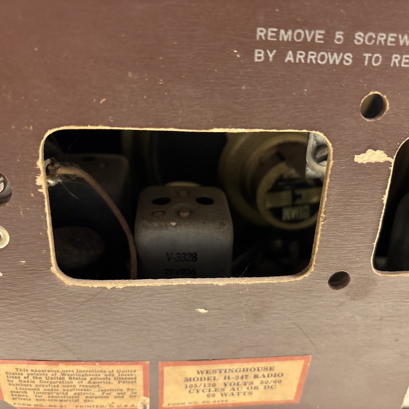 Westinghouse Classic Tube Type Radio M# H-247 Radio Parts/Repair.Read Details