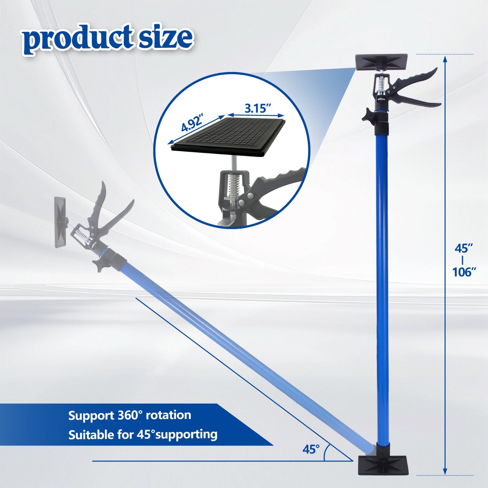 4pcs Adjustable Support Pole Cabinet Jack for Installing Cabinet Support Rod+Bag