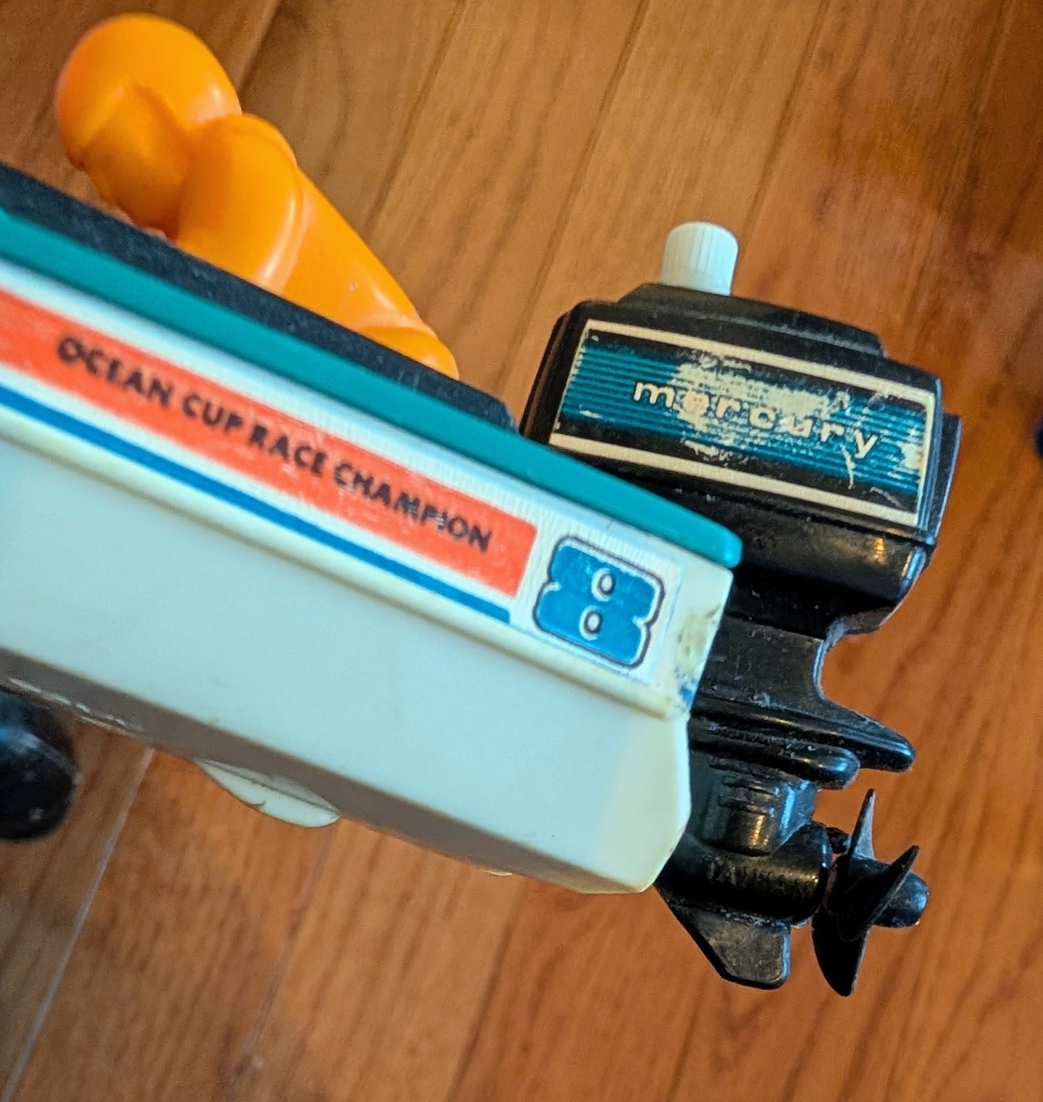 Vintage Tomy Mighty Motor Speed Boat Ocean Cup Race & Mercury Motor 1978