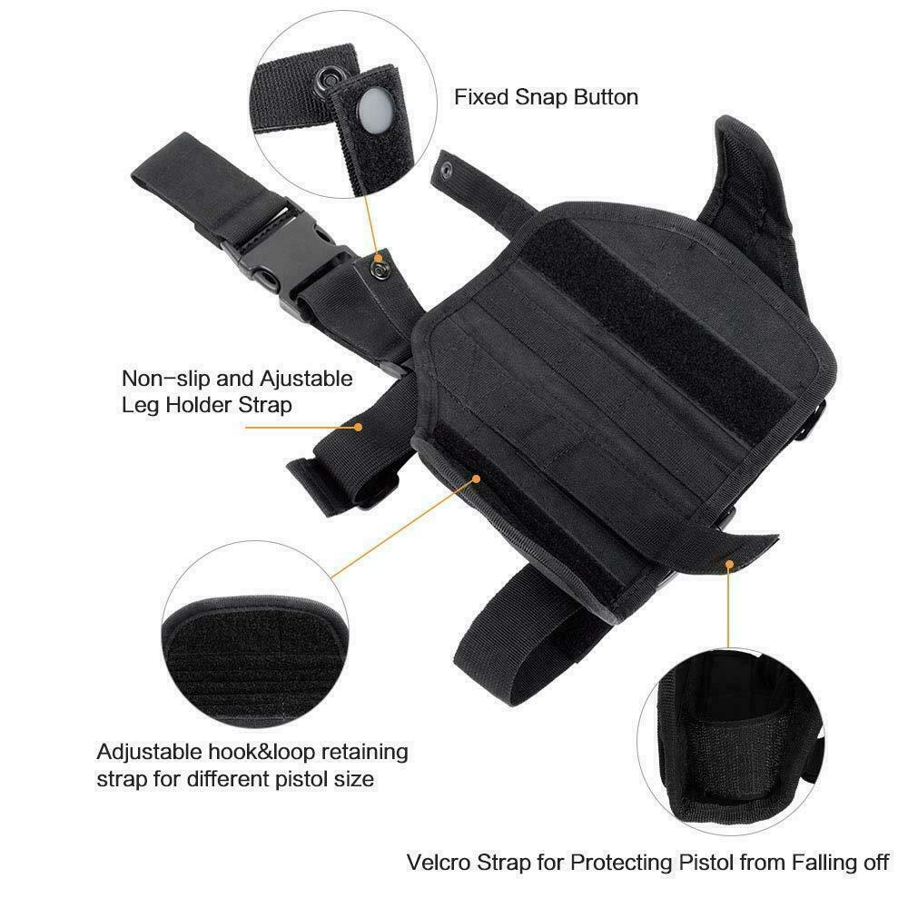 Military Drop Leg Holster Tactical Thigh Pistol Gun Pouch Right Hand Adjustable