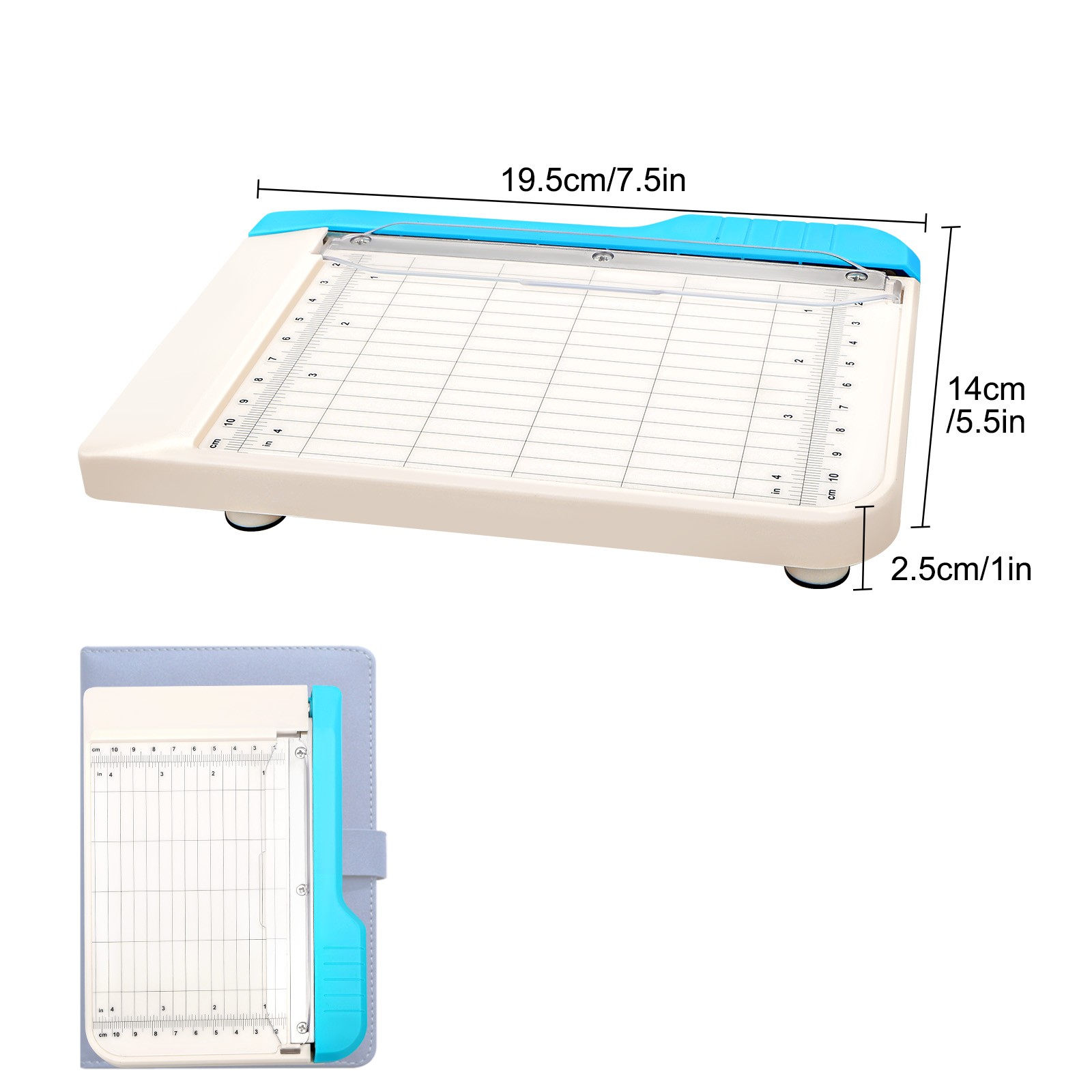 Mini Photo Cutter 7.5" Paper Trimmer with Grid Scale for Photos Craft School Use
