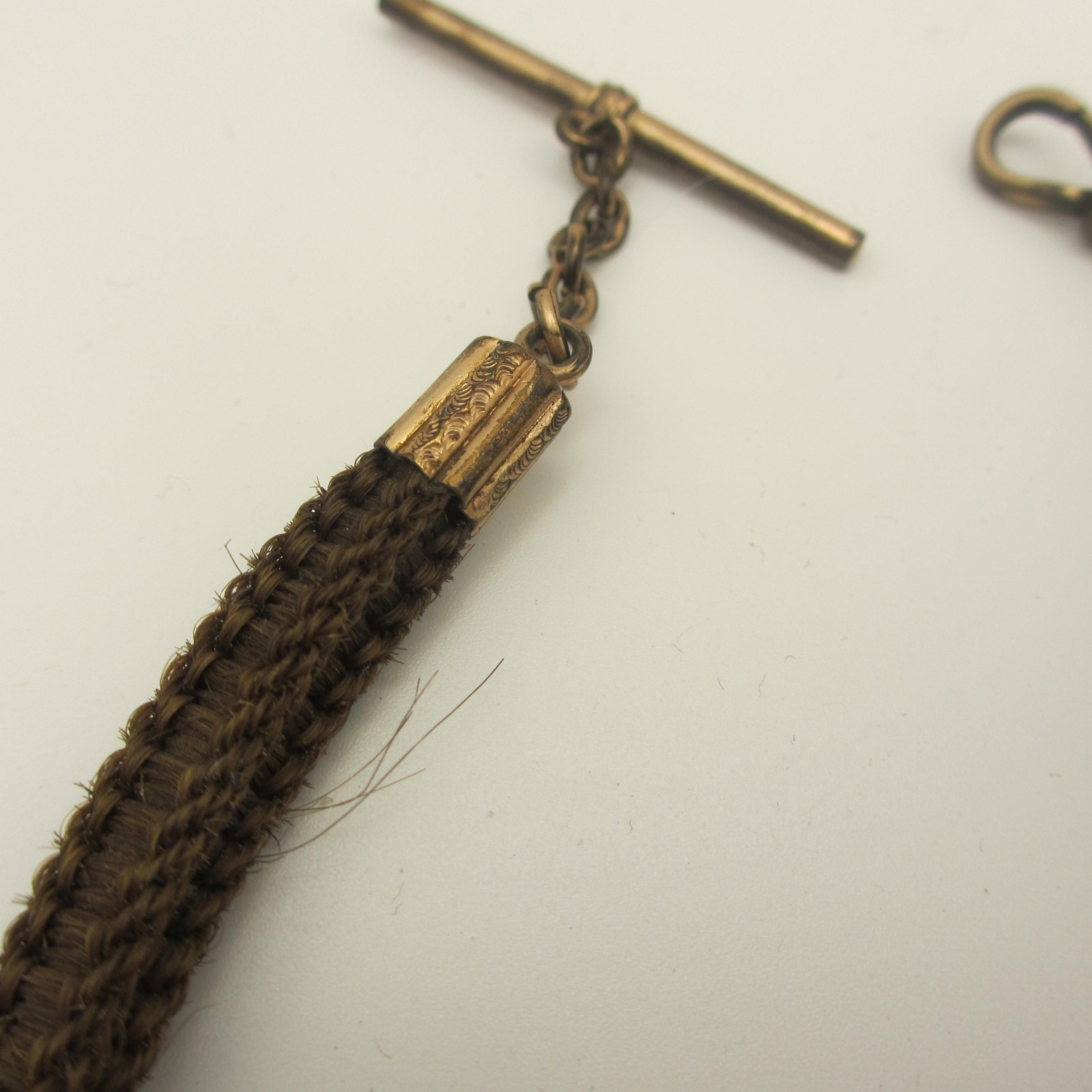Vintage Watch Chain Mourning Hair T Bar READ