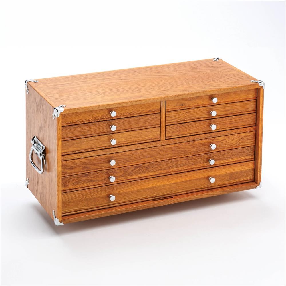 T33967 23" Series 9-Drawer Red Oak Chest of Drawers