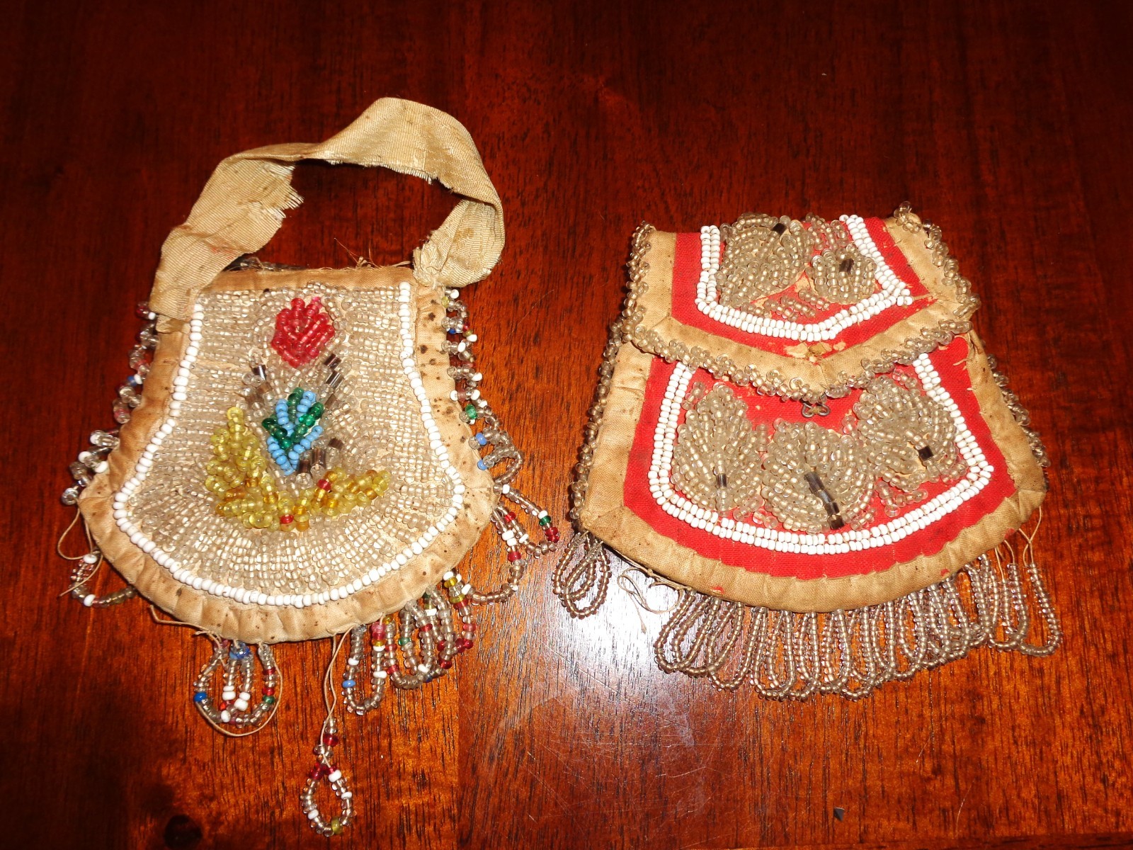 2 Iroquois Antique Beaded whimsey Bag