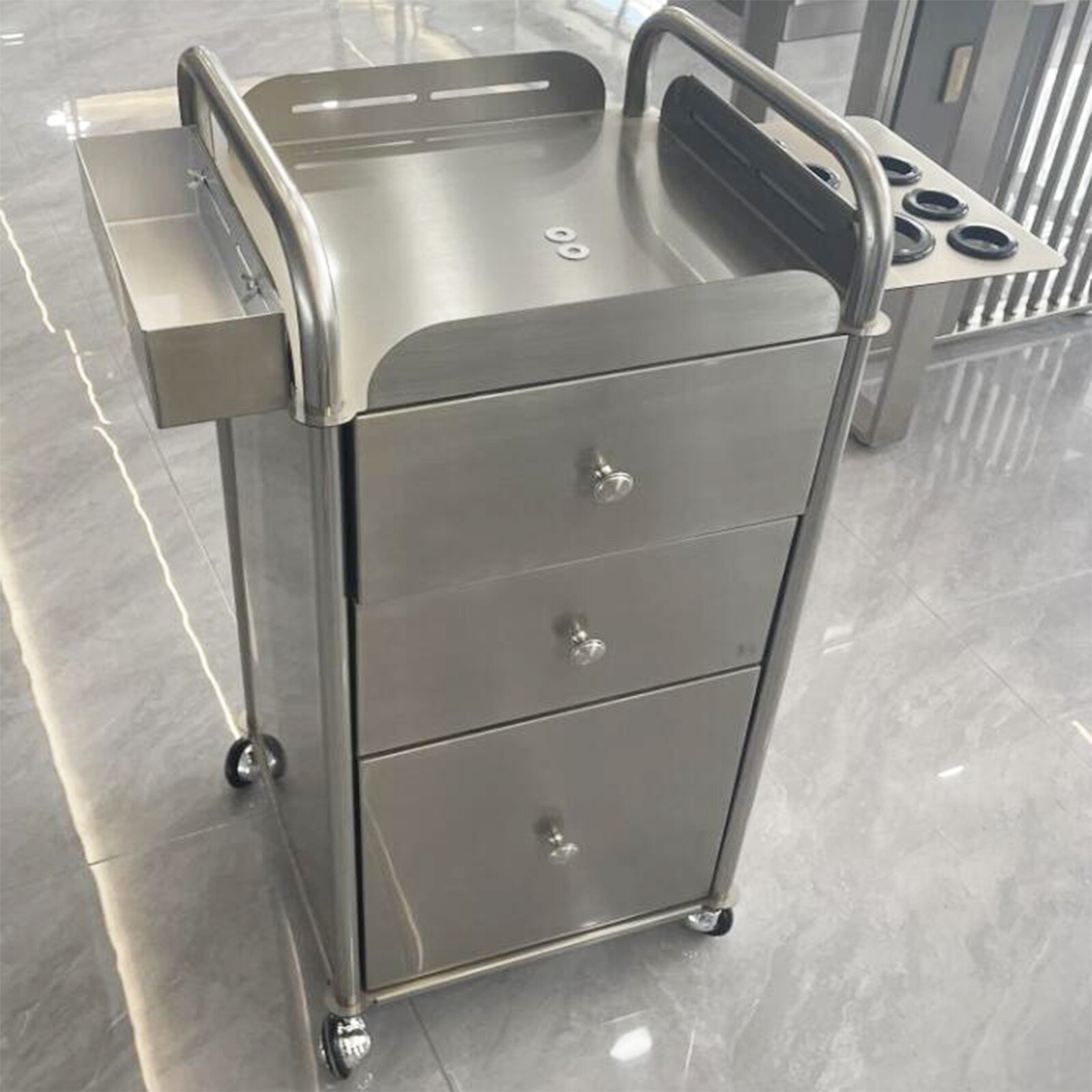 Mobile Cabinet Multi-functional Beauty Salon Hairdressing Cart 3 Drawers