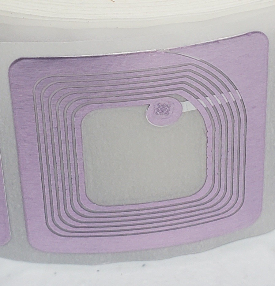 1000 PAPER SECURITY LABELS 1"X1" RF 8.2MHZ TRANSPARENT CHECKPOINT COMPATIBLE EAS