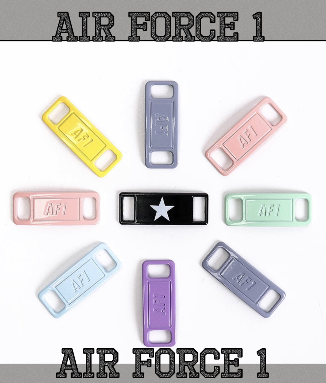 Nike AF1 Replacement Lace Tags Lace Locks Shoe badge Air Force Ones Dubraes ⚡️