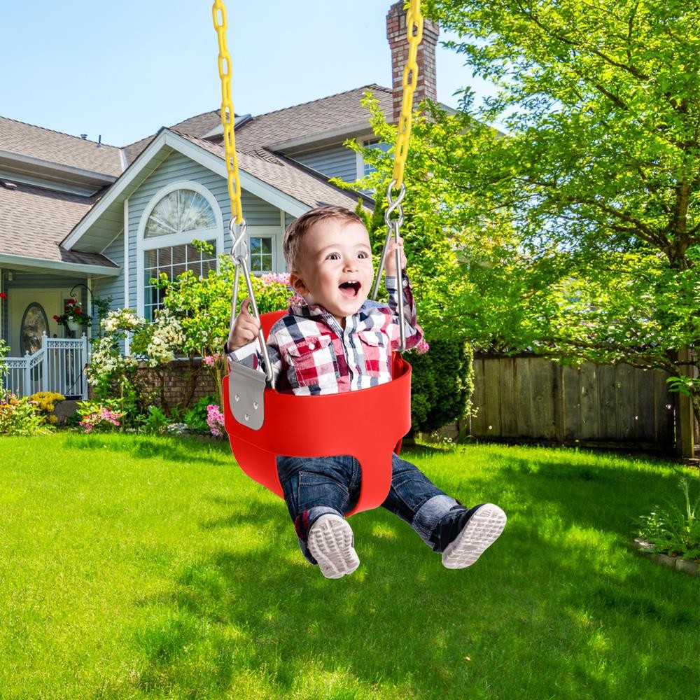 Heavy-Duty High Back Full Bucket Toddler Swing Seat with Chain Fully Assembled