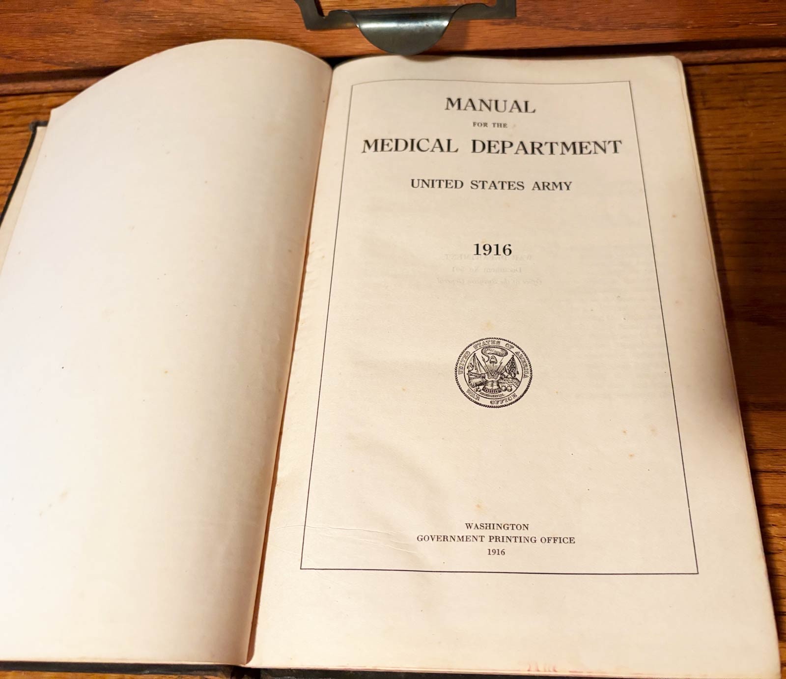 WWI Manual for the Medical Department U. S. Army 1916 #504 Gov. Printing Office