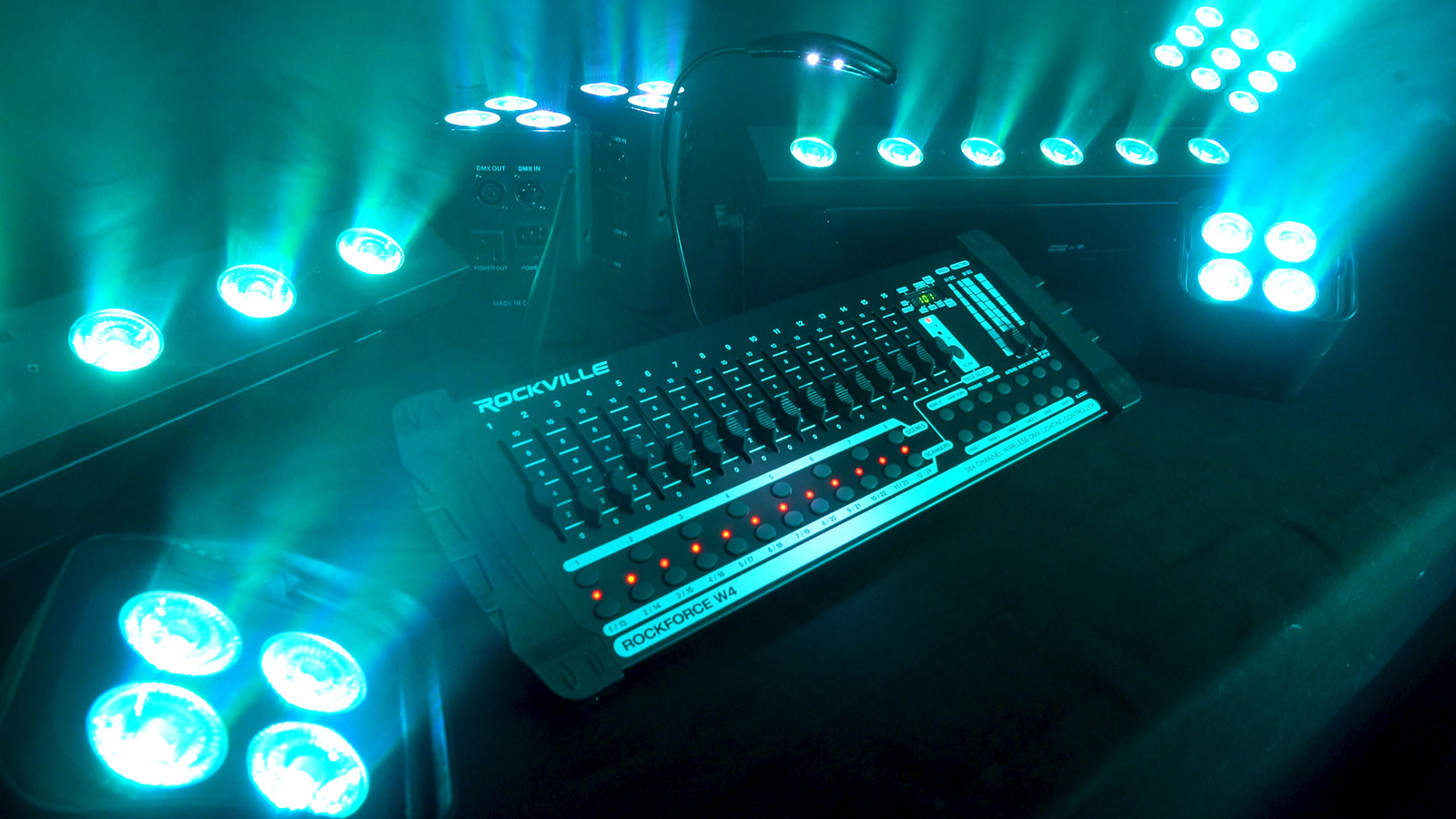 Rockville ROCKFORCE W4 384 Channel Wireless DMX Lighting Light Controller+MIDI