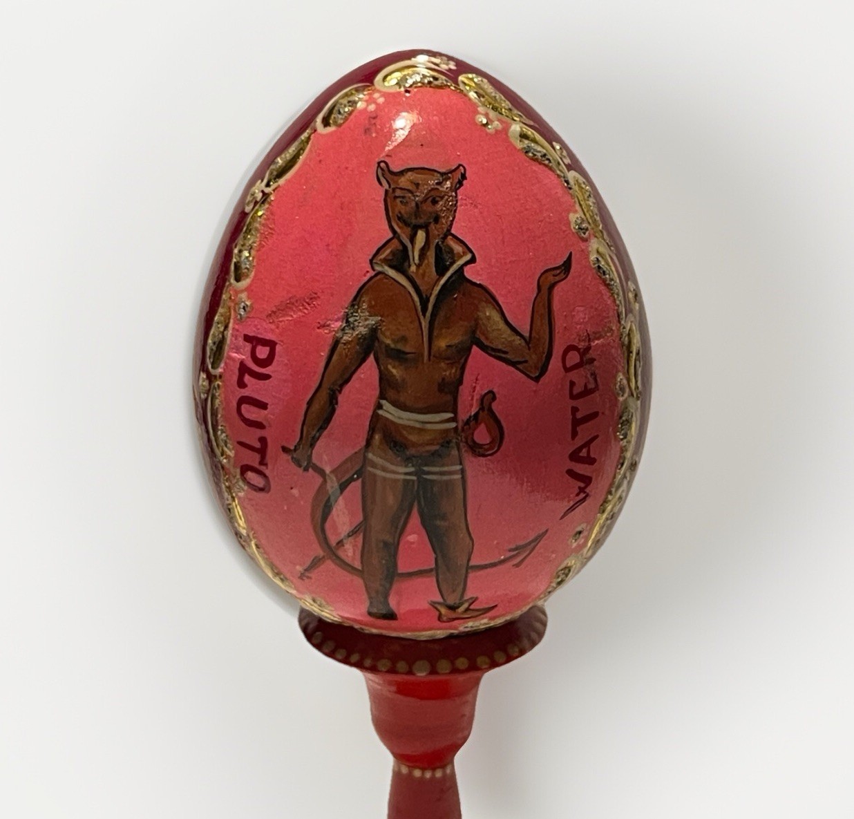 Folk Art Handpainted Wooden Pluto Water Egg French Lick,Indiana