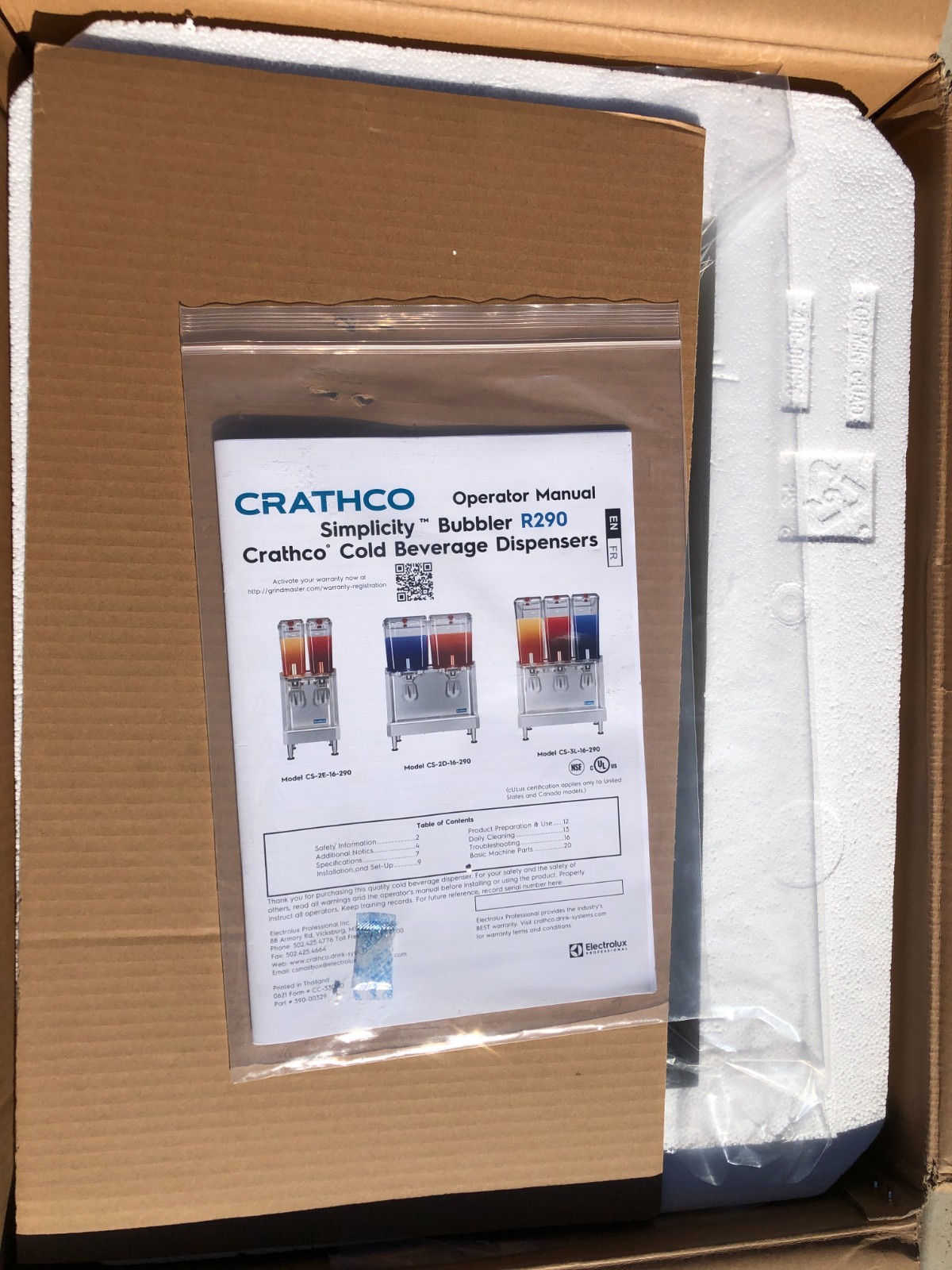 Crathco CS-3L-16-290 Simplicity Bubbler Cold Beverage Dispenser Base Only