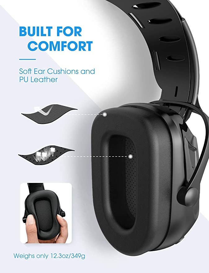 MPOW Ear Defender Noise Cancelling Safety Ear Muffs Protect Bluetooth Headphones