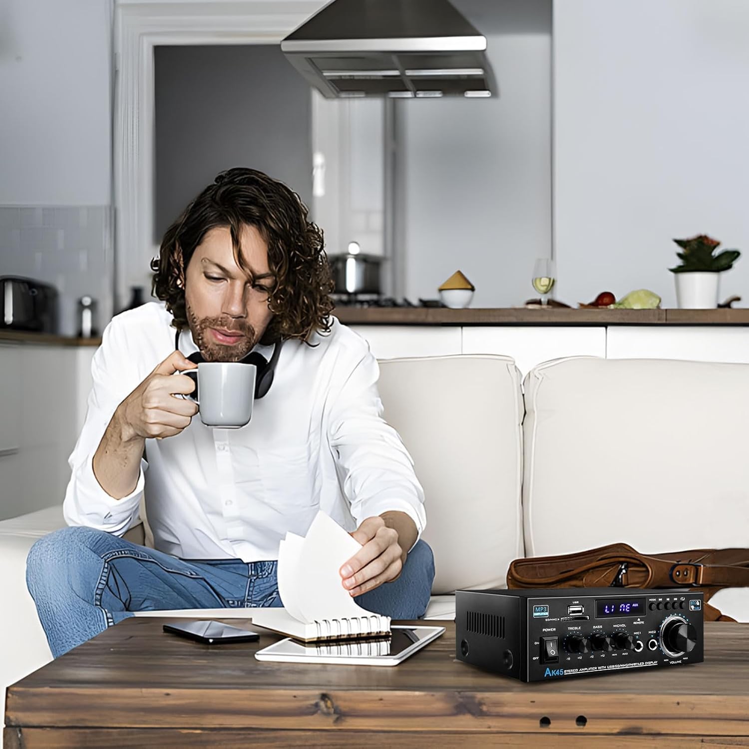 Stereo Receiver & Amplifier Home Audio Amp, AK45 Bluetooth Receiver for Home NEW