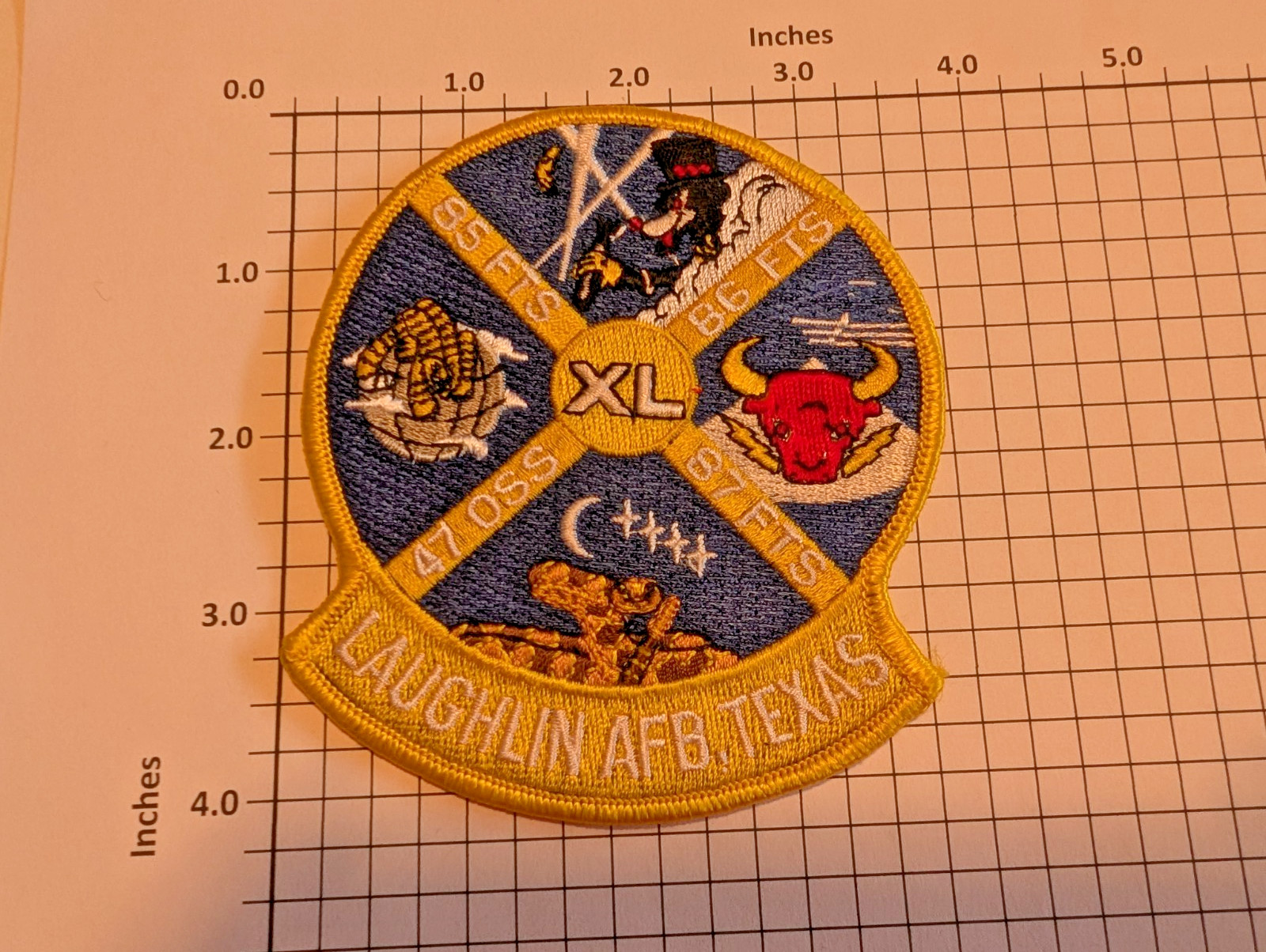 01. USAF Squadron Patch, XL, Laughlin AFB, Texas, (85, 86, 87 FTS, 47 OSS)