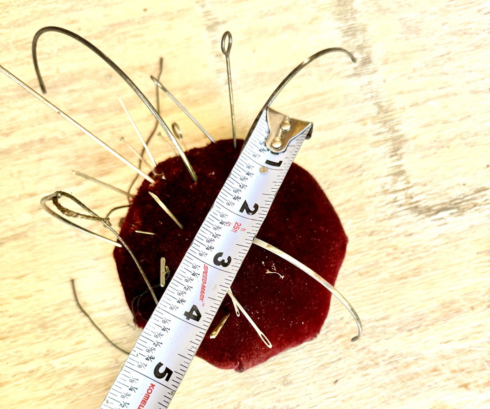 Antique Large Shaker Pin Cushion Pin Sewing With Needles Victorian Primitive