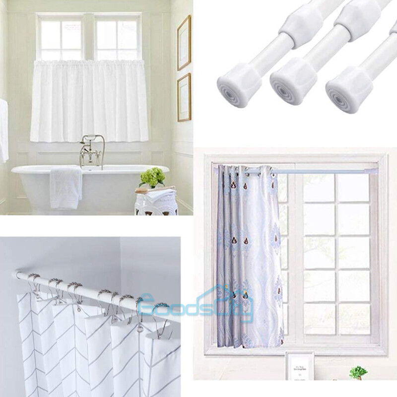 2PC Shower Curtain Rod 15-44 Inch Non-Slip Spring Heavy-Duty Tension Curtain Rod