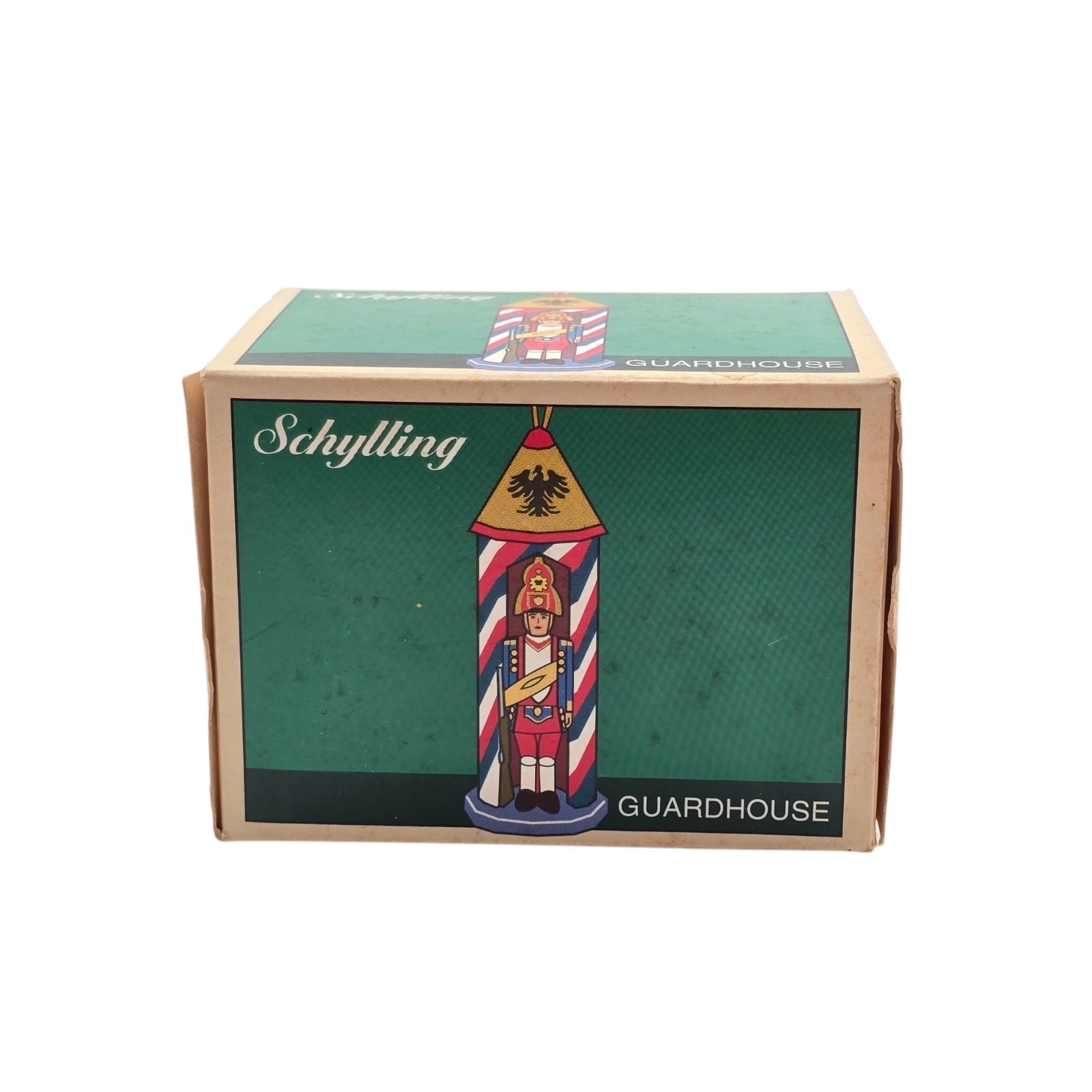 Vintage 1995 Schylling Christmas Ornament Tin Gardhouse 3" Tall