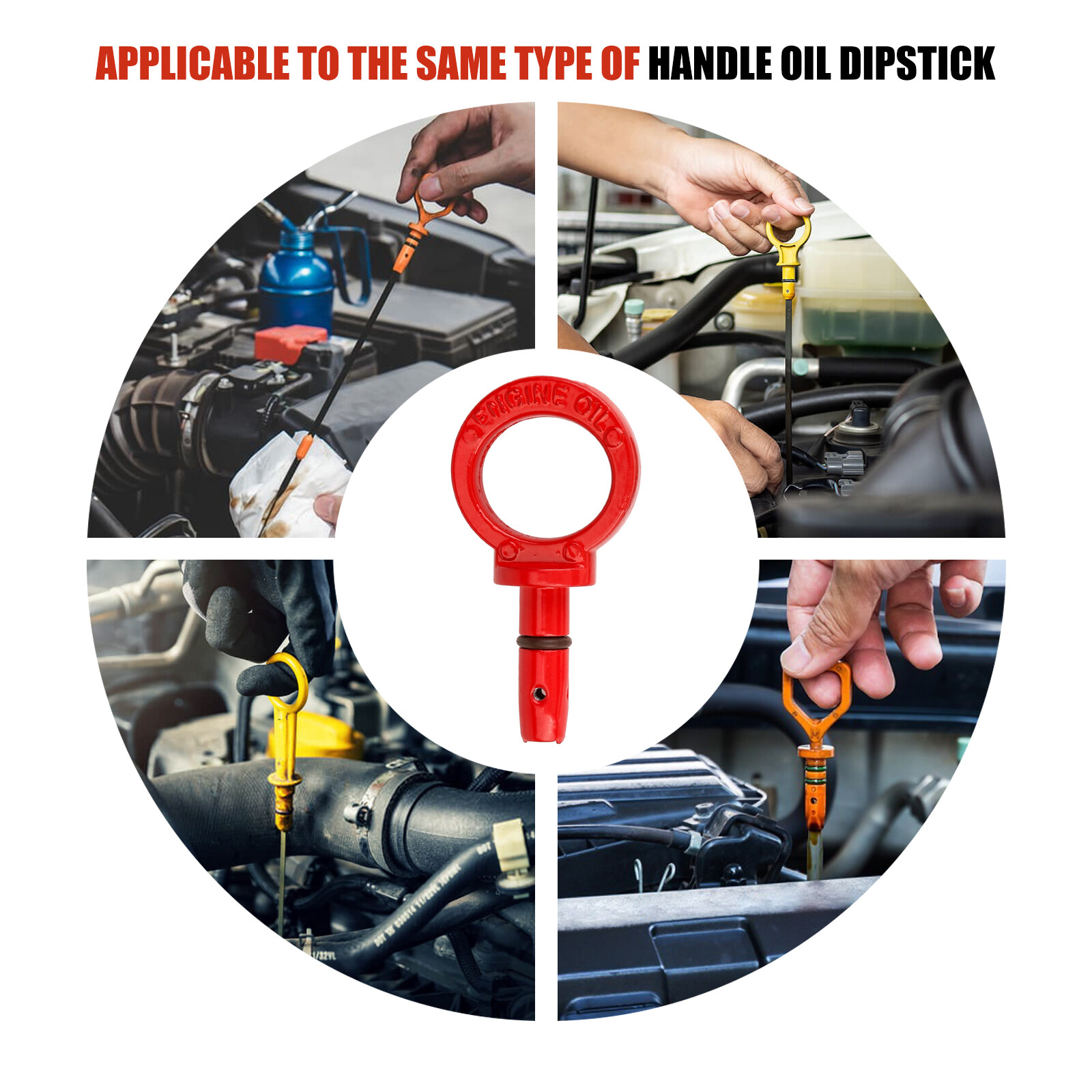 Oil Dipstick Repair Handle Red For Chrysler Jeep Dodge Ram 2.4 3.2 3.6 5.7 6.4L