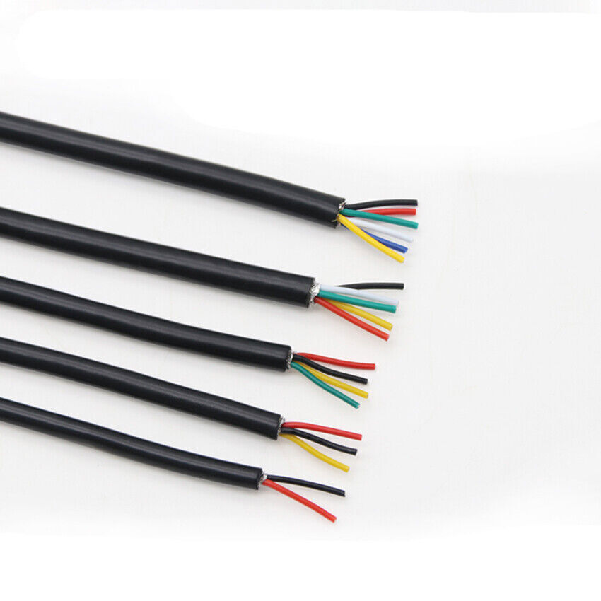 UL2464 24AWG Shielded Cable - 2-12 Core Options, Black, Custom Length