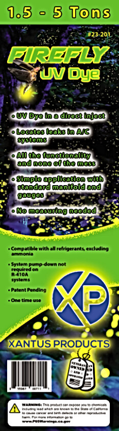 Xantus Products 23-201 Firefly UV Dye Direct Inject AC Leak Detector 1.5 - 5 Ton