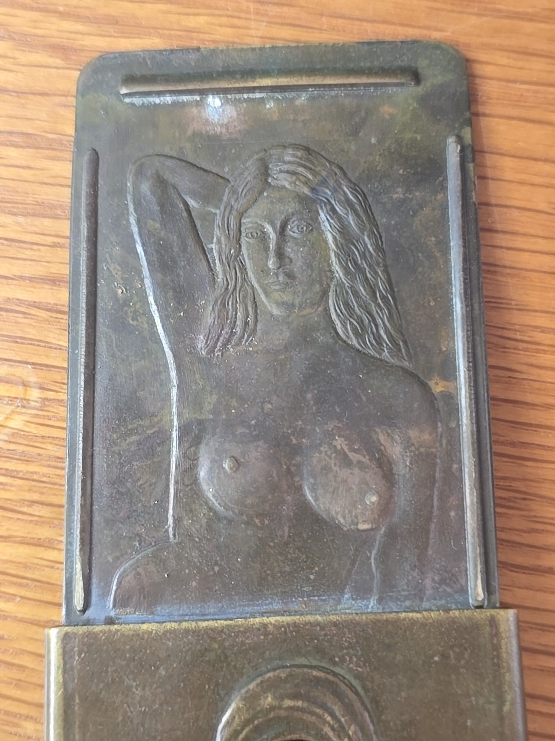 1915 Coca Cola Trans Pan Exposition Nude Nun Cigar Cutter Belt Buckle RARE