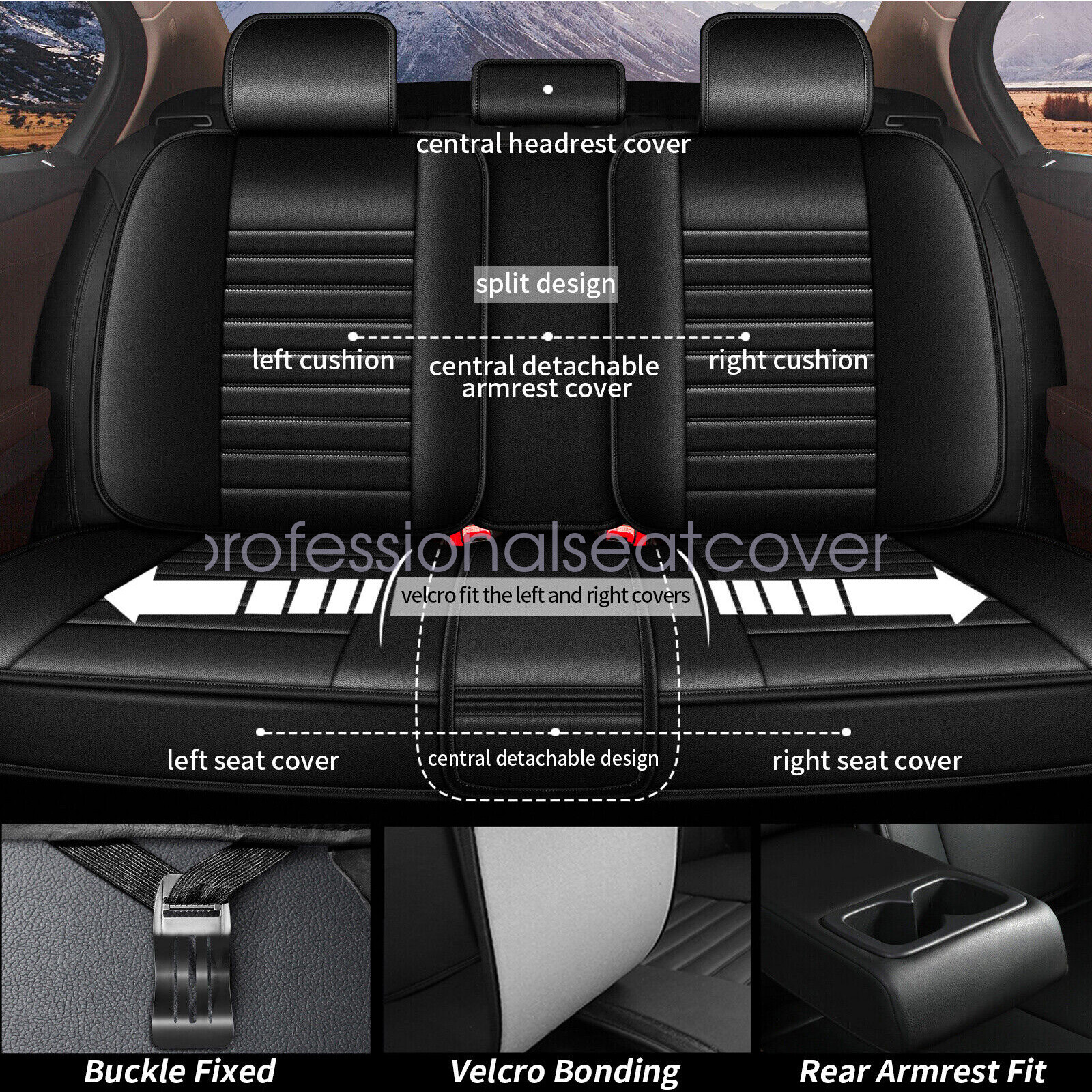 For 2007-2023 Jeep Wrangler Leather Seat Covers Protector 5-Sits Full Set