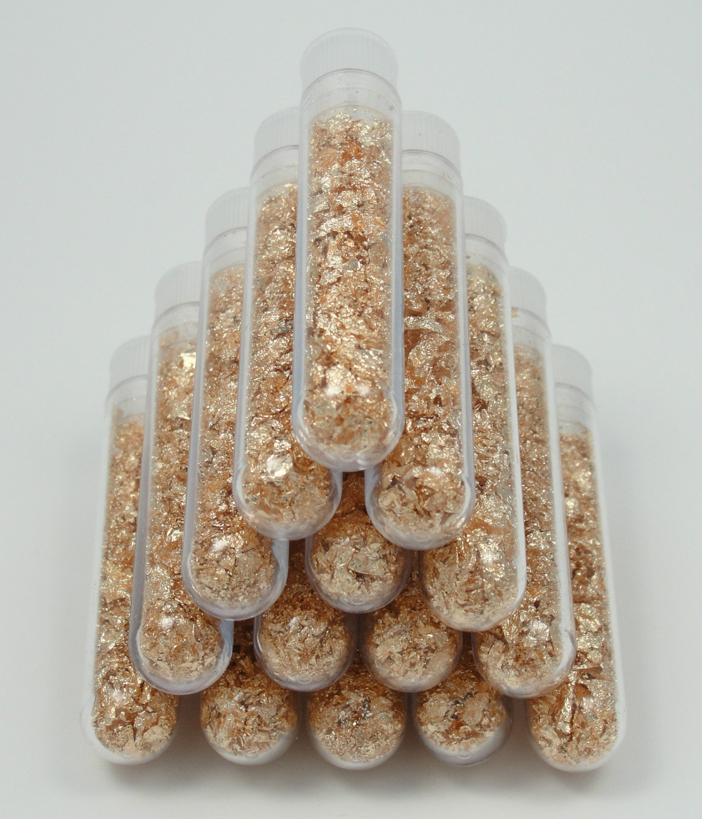 50 Large 5ml Vials, Filled Full of Gold Leaf Flakes!