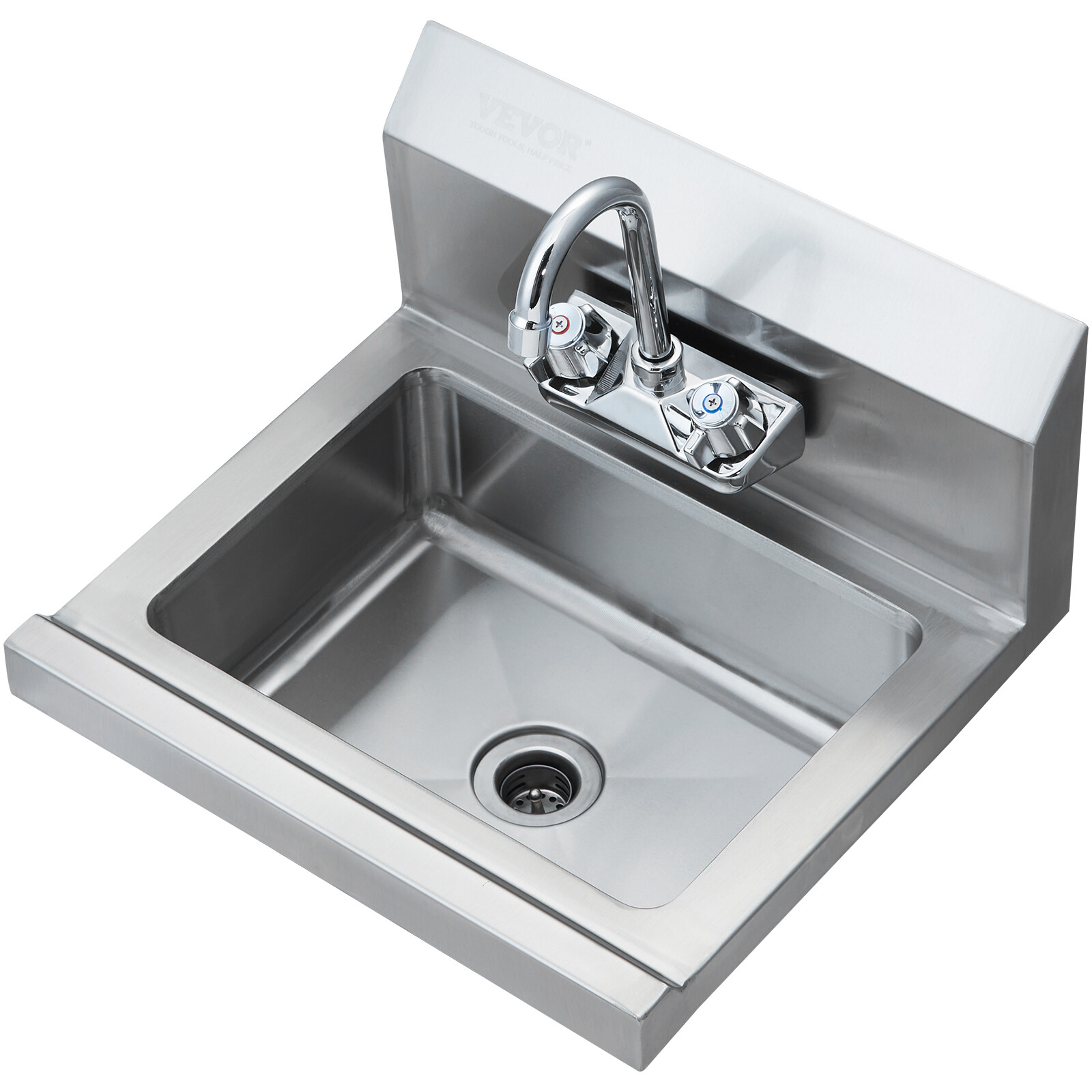 VEVOR Wall Mount NSF Hand Wash Sink Commercial Utility Sink Stainless Steel