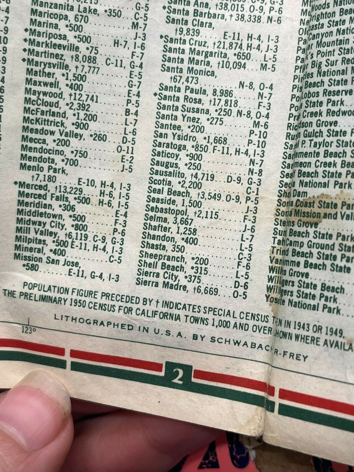 Tide Water Associated Oil Company - Highway Map of California