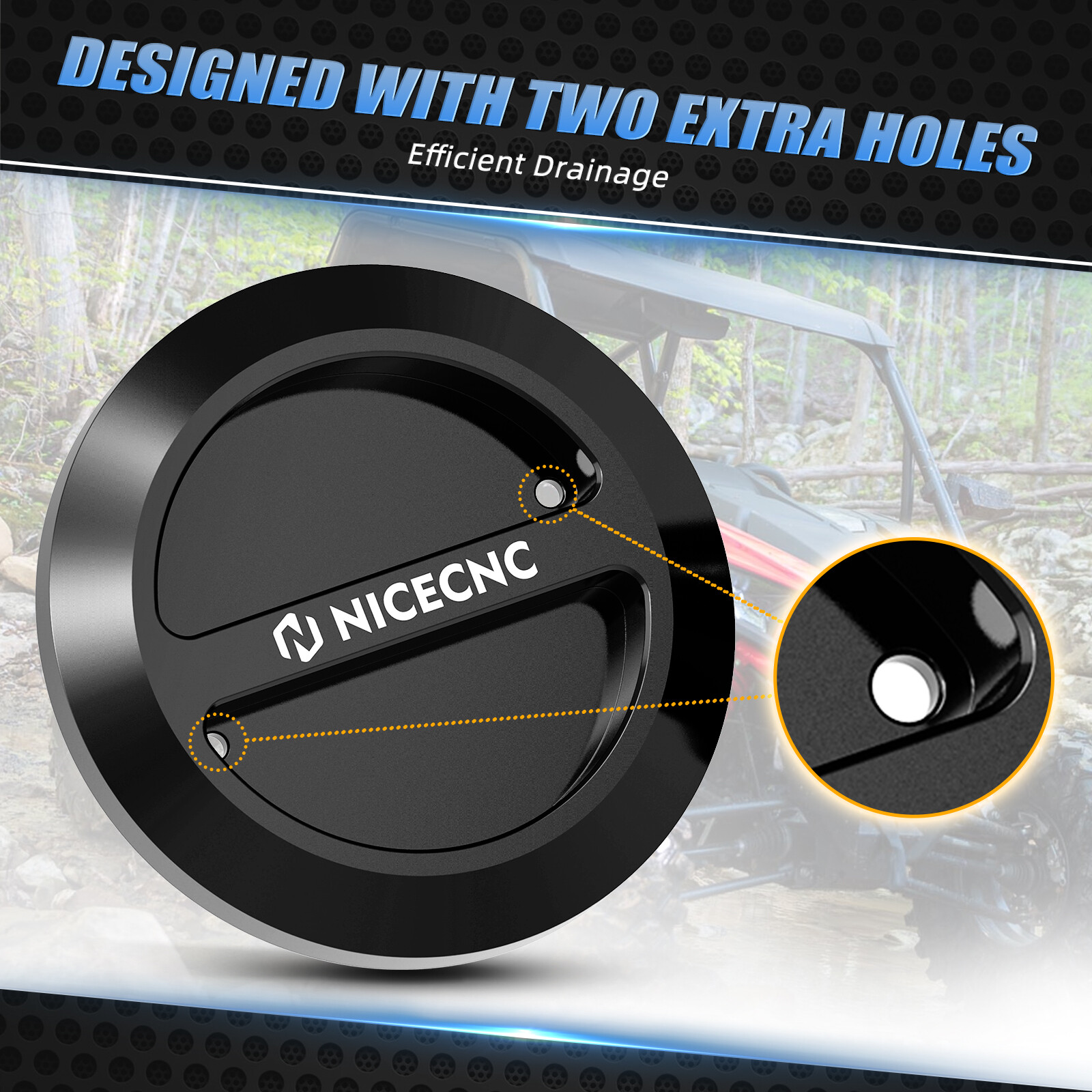 NICECNC 1Pair Floor Drain Plugs For Polaris RZR XP 1000 2014-2023 #5414694