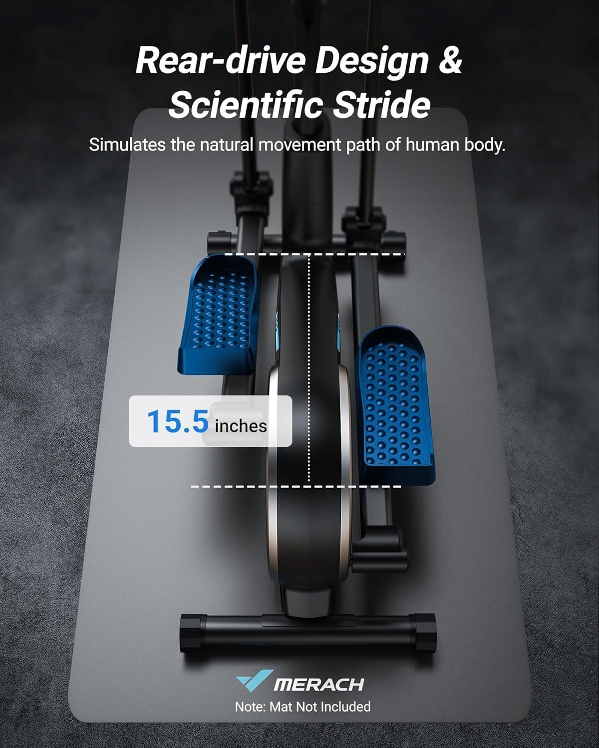 MERACH Elliptical Machine with 16Level Resistance Magnetic Drive System Home Use