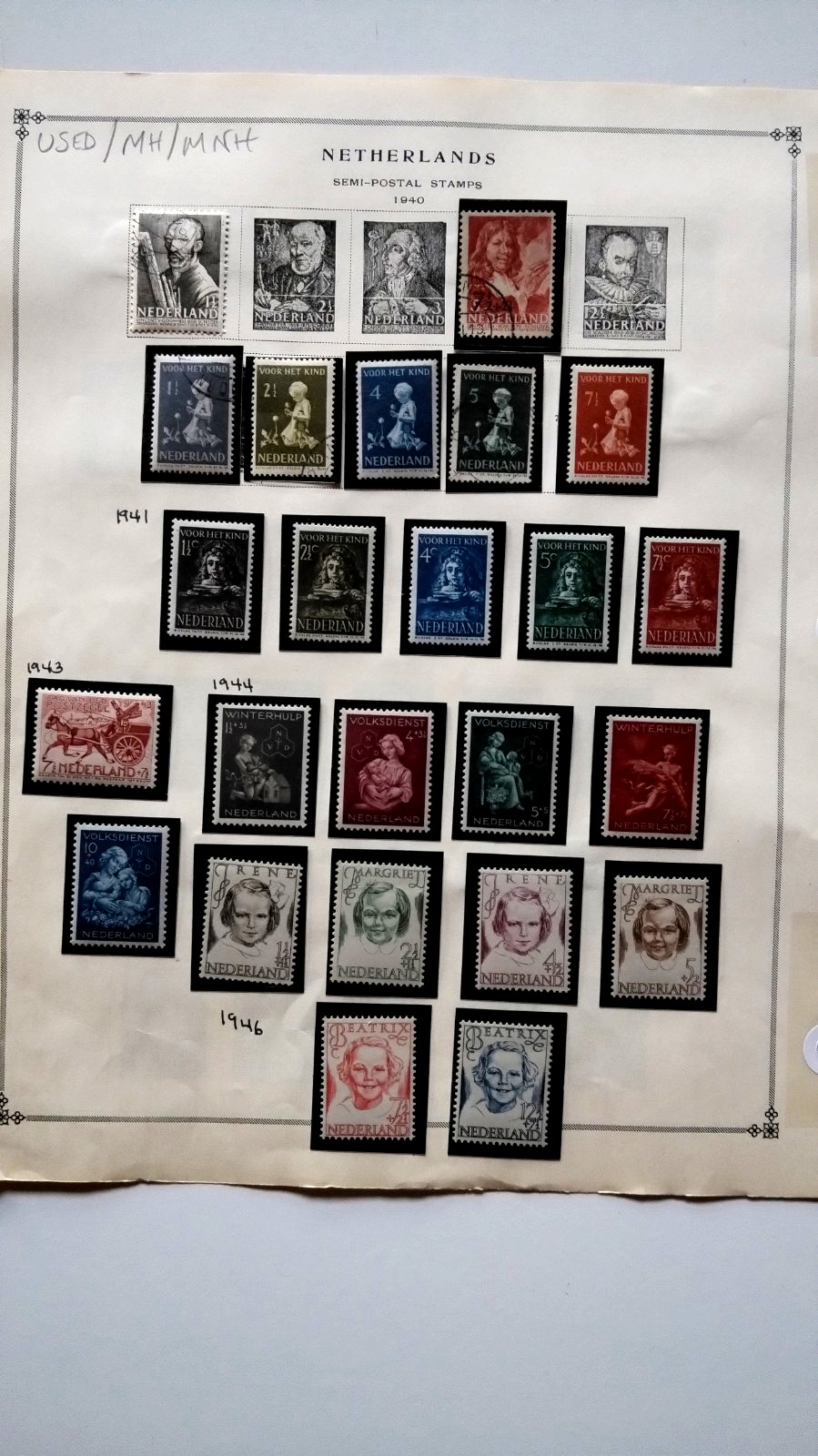 Netherlands Stamp Collection- Used / MH / MNH On Pages / Stock Cards