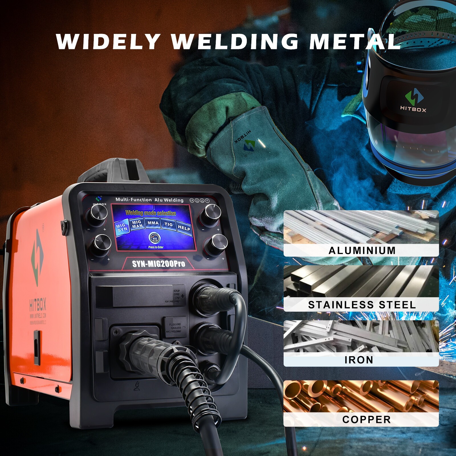 200Amp 5in1 Aluminum MIG Welder 110V 220V TIG MMA MIG Welding Machine
