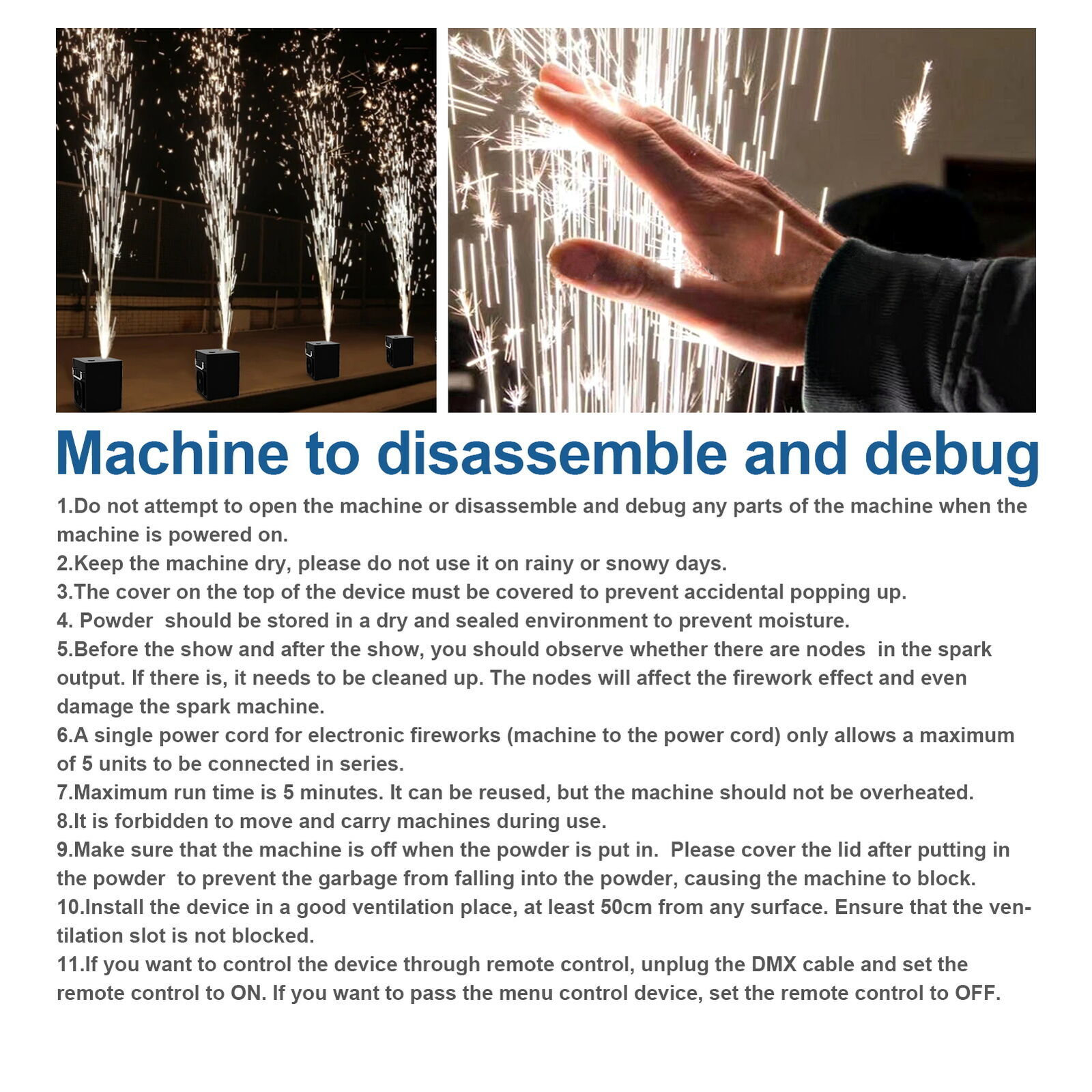 700W Cold Spark Firework Machine Special Stage Effect Machine Bar Wedding Events