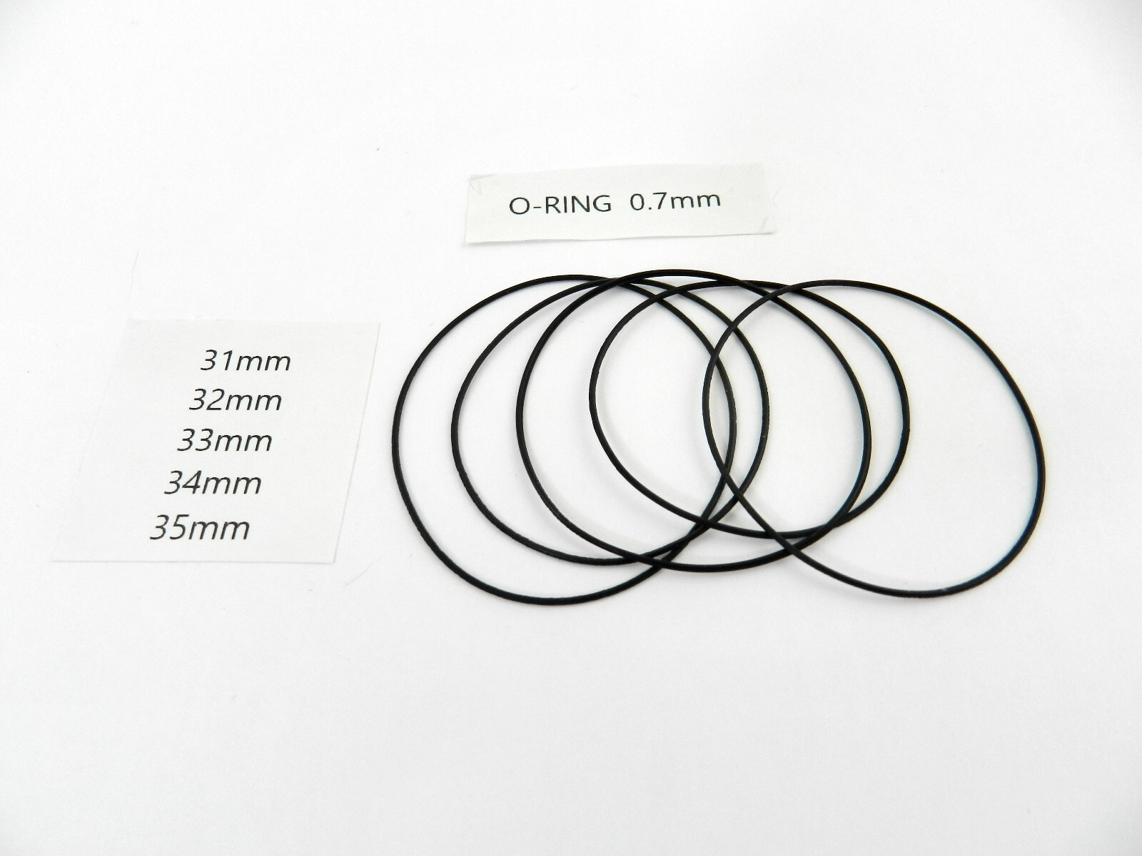 Rubber Watch Case Back O Ring Round Gasket  31mm-35mm  Thick 0.7mm