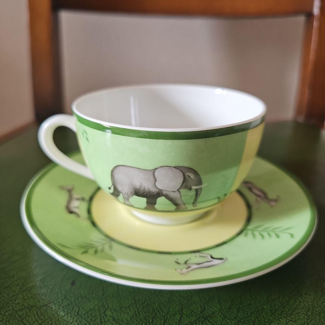 Hermes Vintage Porcelain Cup & Saucer Set White Used 2pc