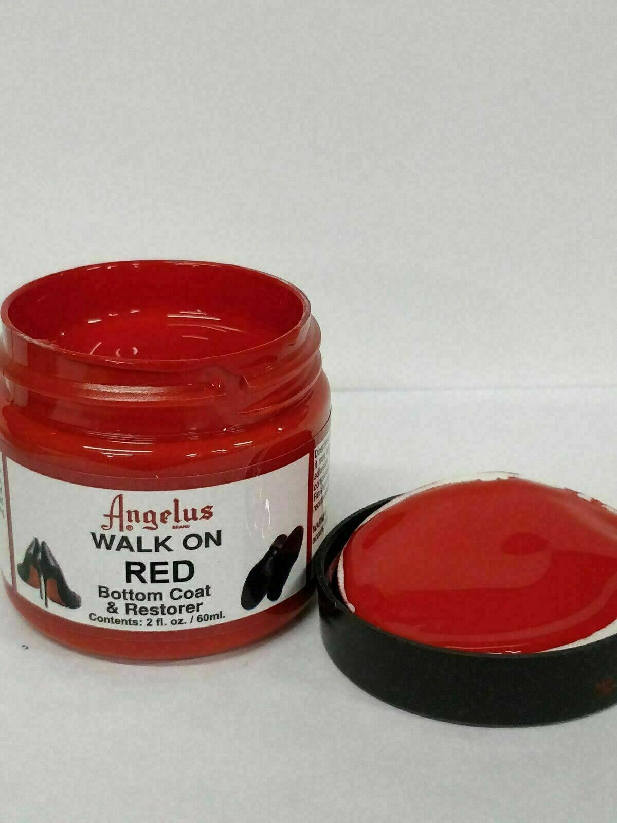 Angelus Brand Walk On Red - 2 oz Red Shoe Sole Paint DIY Louboutin Soles