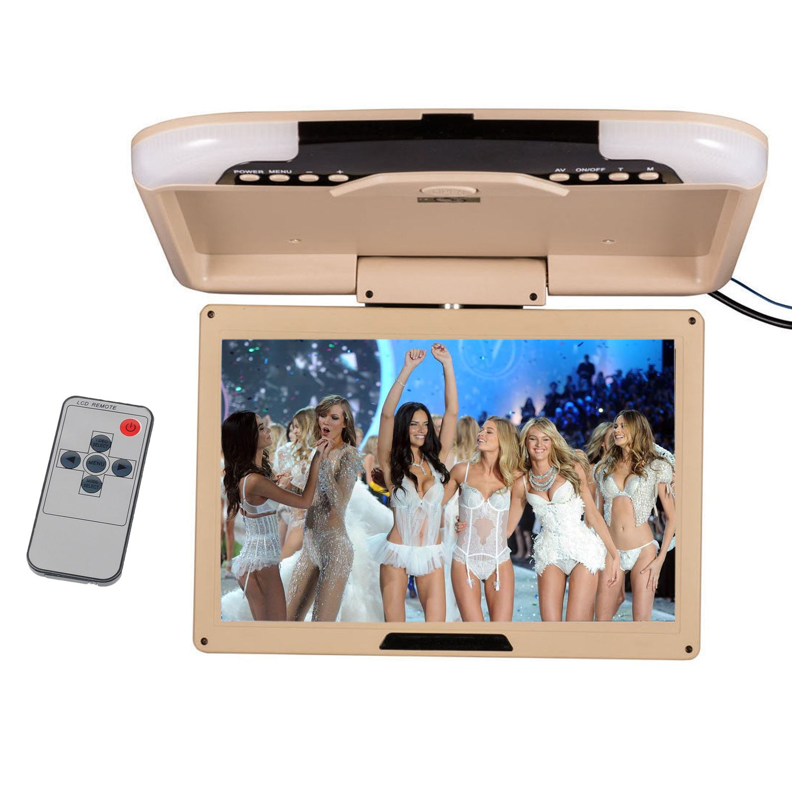 13inch Car Roof Monitor LCD TFT Overhead Flip Down Car Ceiling Screen Beige US