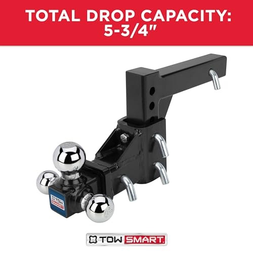 Adjustable Tri-Ball Mount Hitch, 6,000-10,000 lbs Capacity, 2'' Receiver,