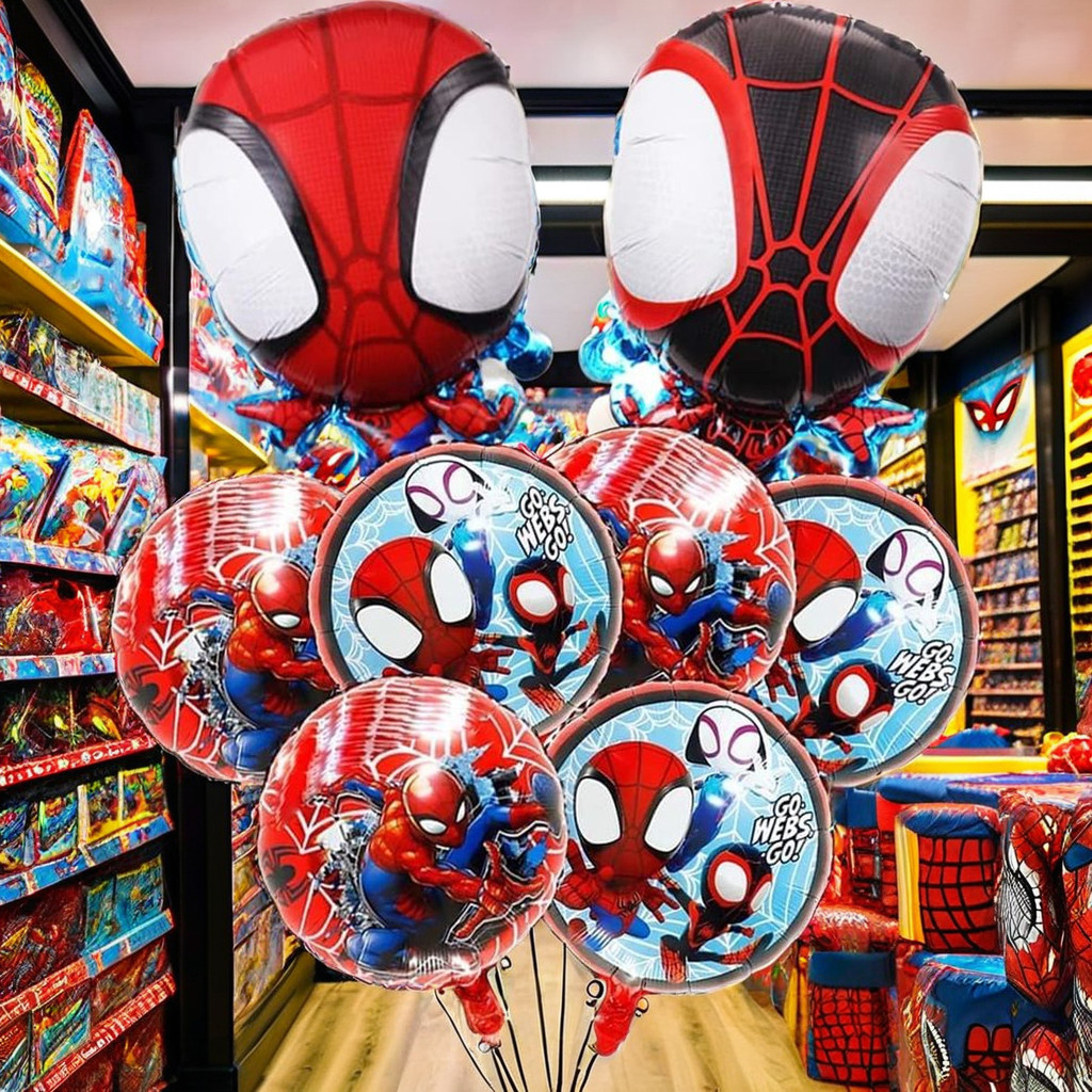 Spidey and Friends Birthday Decorations, Spider-Man Balloons, 8pcs