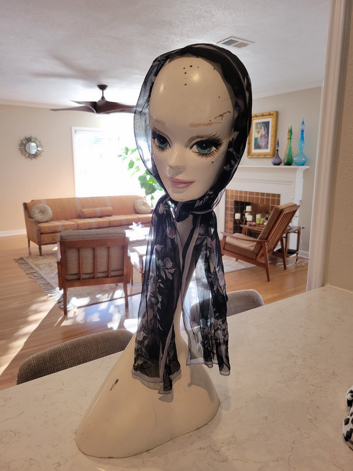 25" 1960’s . Audrey Hepburn Style Mannequin Display