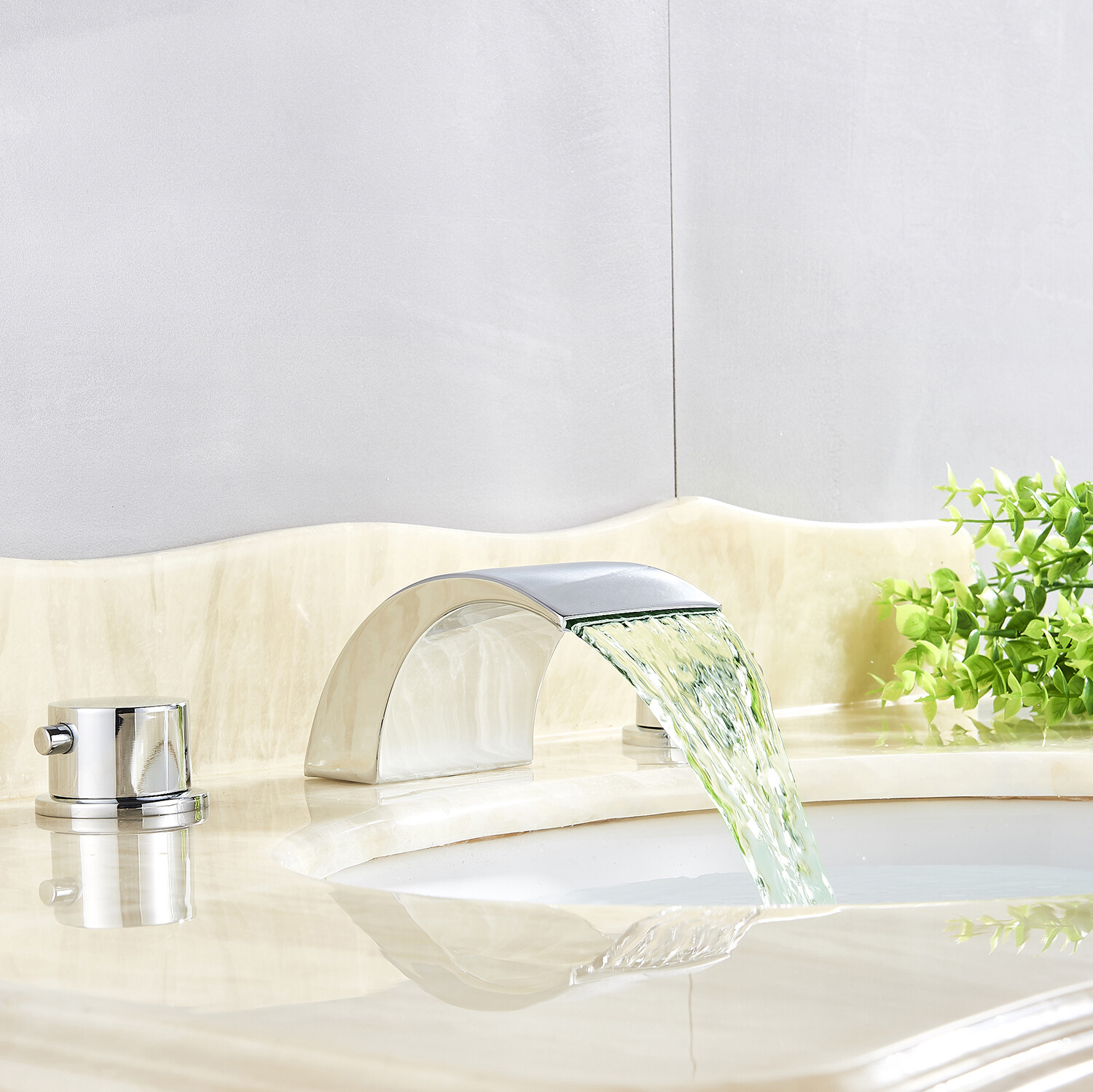 Bathroom Faucet Waterfall 8 inch Widespread Basin Sink Mixer Tap Chrome Finish